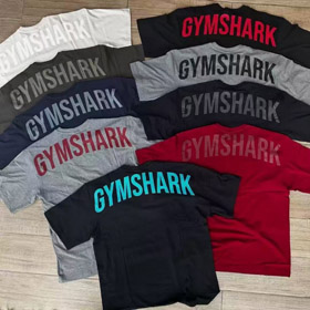 Gymshark Big Back Letter Workout Short Sleeve T-shirt-6662  