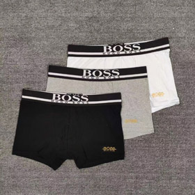 Hugo Boss Black and White Striped Logo-Waistband Boxer Briefs-6680  