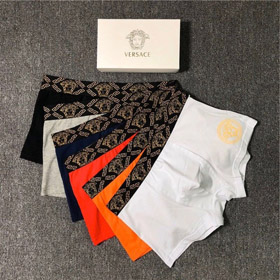 Versace Black and Gold Medusa Boxer Briefs with Greek Key Pattern-6687  
