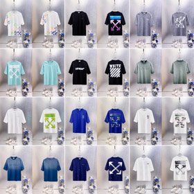 Off-White Gradient Dot-Pattern Cross-Arrow Short-Sleeve T-Shirt-6716  